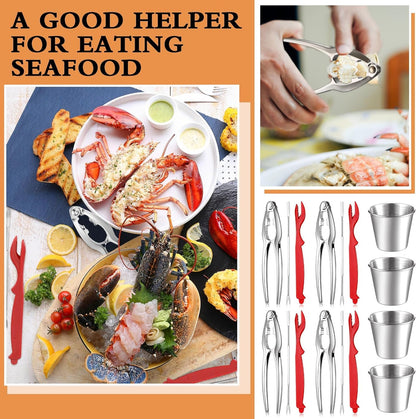 21 Set Set 1.7 oz Mepase Pcs Seafood Tools Nut Cracker Crab Crackers, Crab Forks/picks, Lobster Shellers, Dipping Sauce