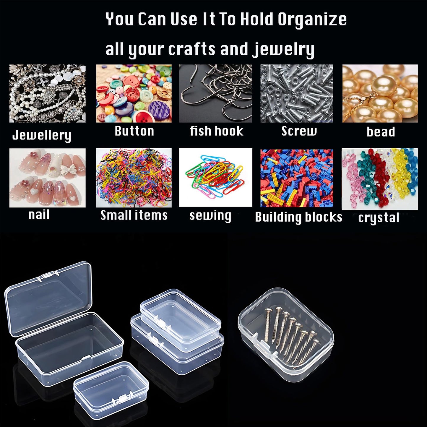 Bead Organizers and Storage-28 Pcs Small Plastic Boxes,Mini Clear Plastic Storage Boxes with Lids,for Jewelry Making Organizer,Containers Hair Accessories, Earrings,Crafts,Sewing Supplies Bead Storage