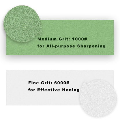 KEENBEST 1000 6000 Grit Whetstone Kitchen Knife Sharpening Stones 2 Side Water Wet Stone Sharpener Kit Japanese Wetstone Anti-Slip Base Angle Guide User Guidebook