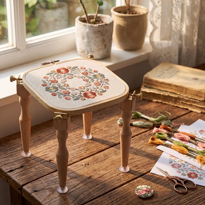 Novabright 3 Pcs Embroidery Hoop Stand Set 5.1" / 6.3" / 7.9" Square Hoops 4 Professional Stands Embroidery Kit for Arts Crafts Sewing Needlework Cross Stitch Supplies