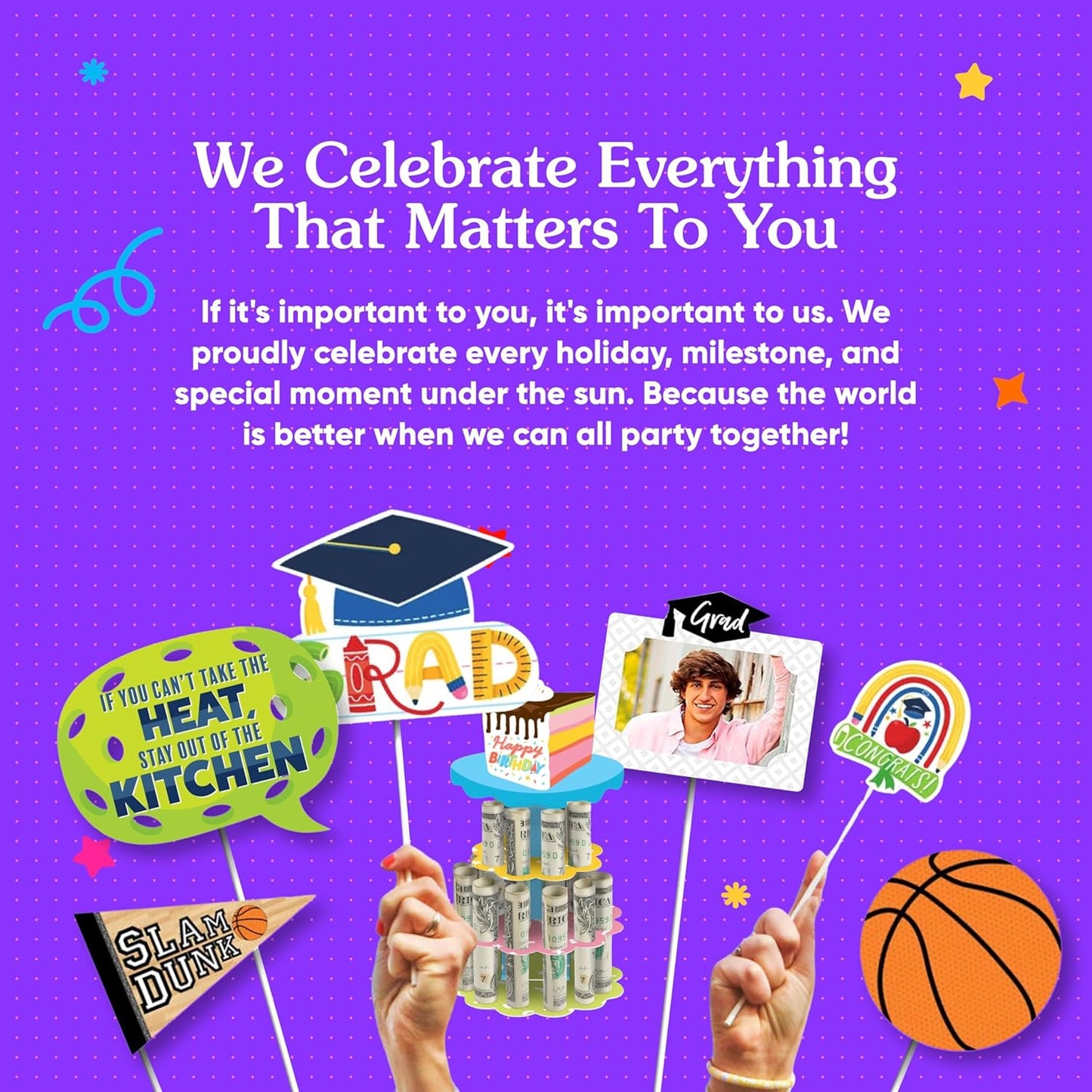 1rst Big Dot of Happiness Nothin' but Net - Basketball Birthday Highchair Decor - I Am One - First Birthday High Chair