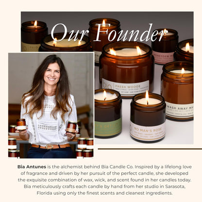 Bia Candle Co. No Man's Rose Candle, Fresh Rose Berry Moss Soy Candle, Green Apple, Perfume-Inspired, Hand Poured USA, High Fragrance Load, Lead-Free Wick, Reusable Glass Jar, Woman-Owned, 7 oz