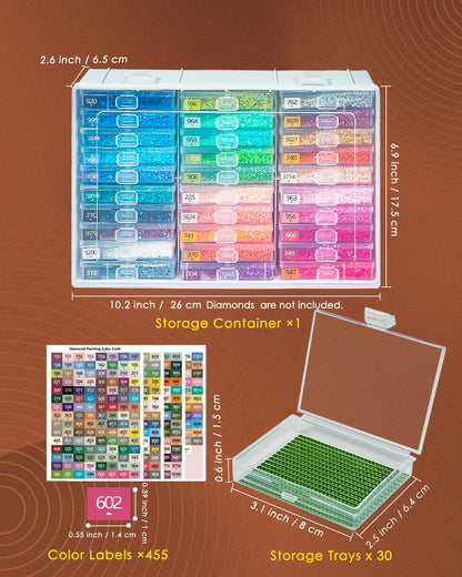 YBUTVY Diamond Art Trays with Lids, 30PCS Diamond Painting Trays with Lids ＆ Diamond Painting Storage, Diamond Painting Accessories for Diamond Art Beads (1 Pack)
