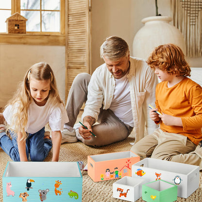 Yetene Set of 6 Wood Storage Boxes with Handles Wooden Nesting Crates Rustic Farmhouse Storage Container for DIY Crafts Party Home Table Decoration Display(White)