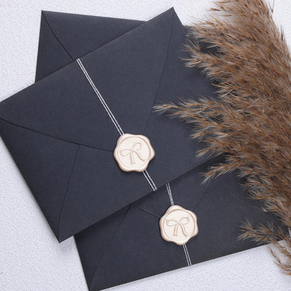 UNIQOOO 3D Bow Wax Seal Stickers - 50 Pcs Elegant Self-Adhesive Champagne Seals, for Wedding Invitations, Gift Wrapping Decals,Envelopes, Christmas & Party Decor, Greeting Cards