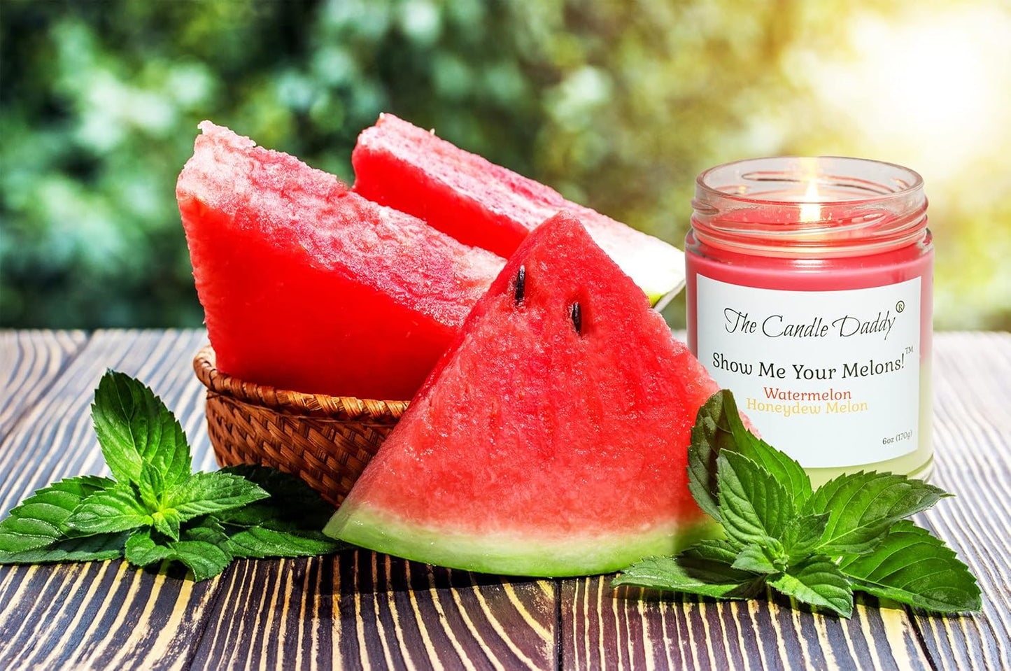 Show Me Your Melons Funny Watermelon Honeydew Scented Candle - 6 Ounce Jar