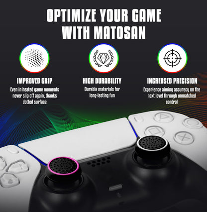 MatoSan® 20 Controller Grip Thumbstick Accessories Silicone Caps | Compatible for PS4, PS5 Controller Thump Grips Protection - Enhanced Precision PS5 Thumpstick Grips