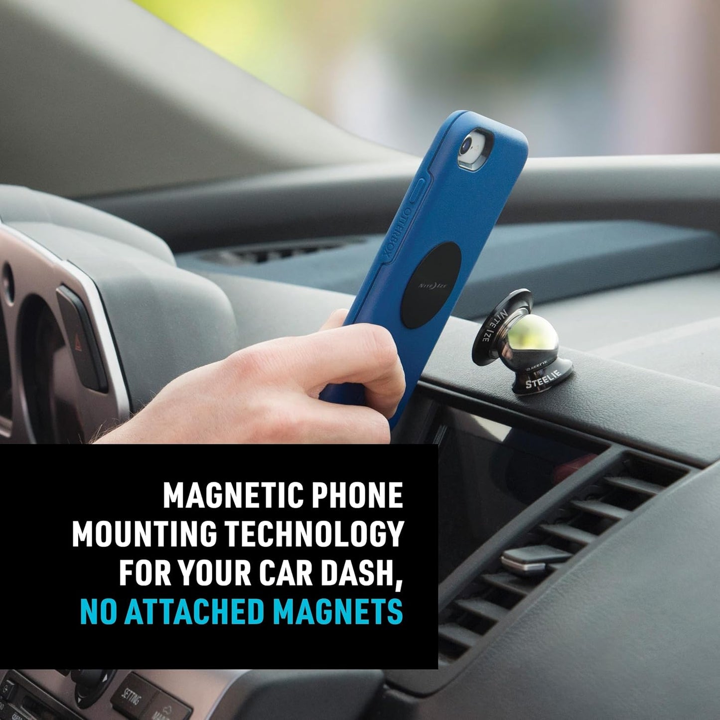 Nite Ize Steelie Orbiter Dash Kit - Magnetic Dashboard Phone Mount - Easy-to-Use & Durable Cell Phone Car Holder