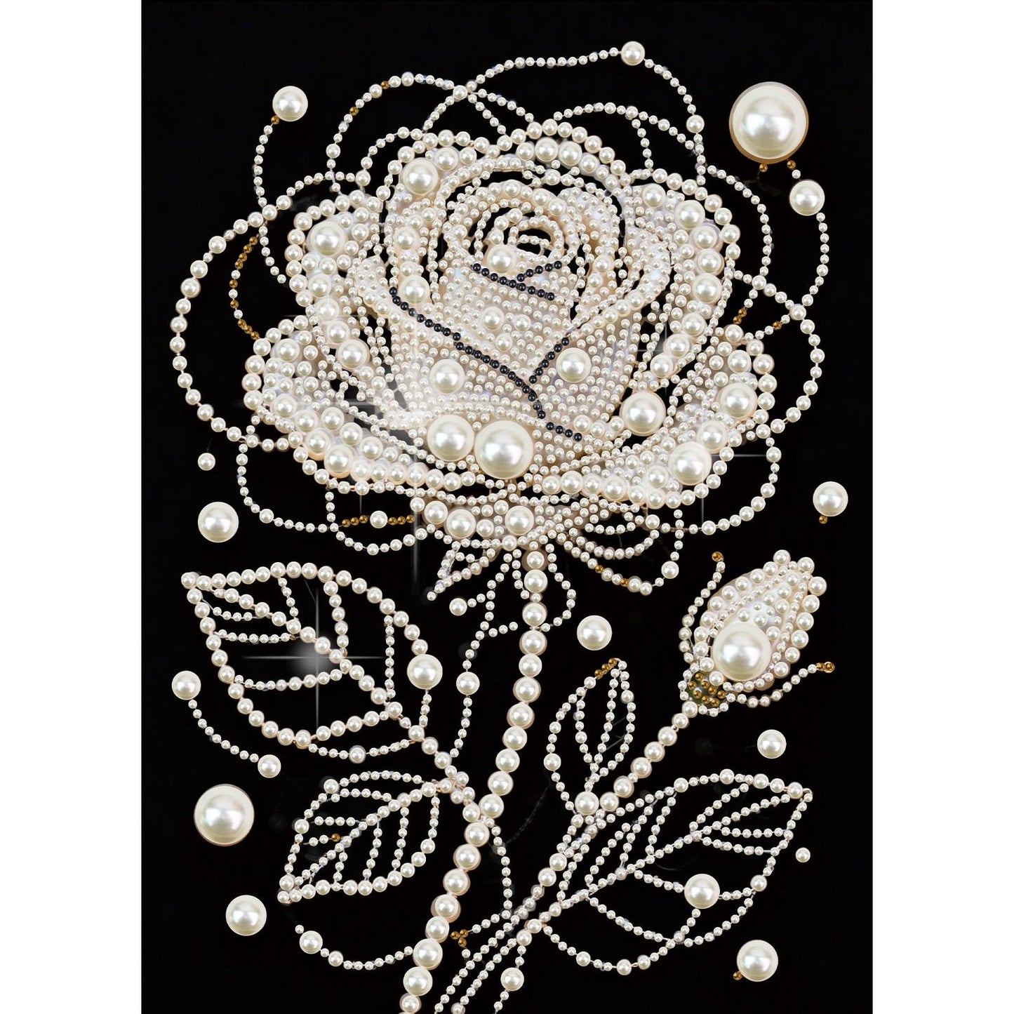 DoxQcs (Unframed DIY Pearl Diamond Art Painting Kit with Black Canvas 9.84X13.78in Shining Diamond Art Craft Resin Gem for Adults Home Wall Decor-Rose
