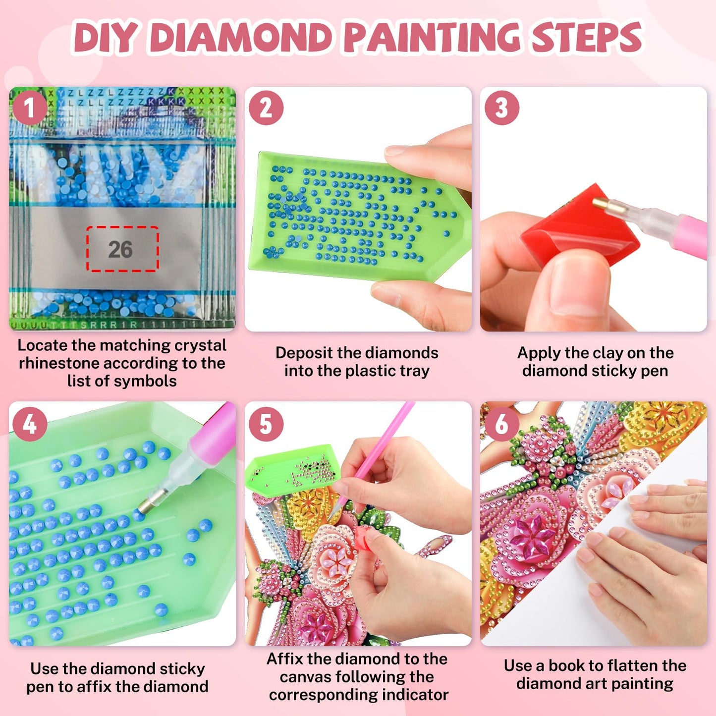 Bowetile Ballet Girl Diamond Art Hanging Kits for Adults, Diamond Art Suncatchers Dream Dancer, 5D Special Shape Diamond Painting Pendant Window Ornament Gifts for Home Wall Door Garden Decor