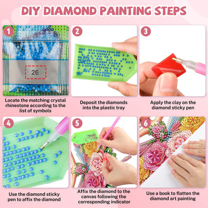 Bowetile Ballet Girl Diamond Art Hanging Kits for Adults, Diamond Art Suncatchers Dream Dancer, 5D Special Shape Diamond Painting Pendant Window Ornament Gifts for Home Wall Door Garden Decor
