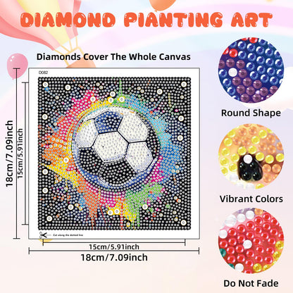 Mandun 4 Pack Ball Diamond Art Kits for Kids, DIY Ball 5D Diamond Painting Kits, Full Round Drill Gem Art Home Wall Decor 6x6 inch