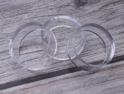 sowaka 9 Pcs Acrylic Clear Small Round Baseball Ring Stands, Easel Holders for Soft Ball, Tennis Ball, Spheres, Marbles
