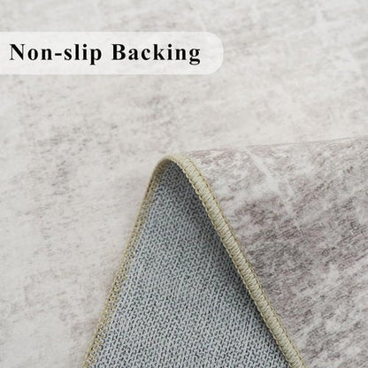 HAOYUNLAI Entryway Area Rug - Soft Washable Carpet with Non-Slip Backing | Distressed Beige/Cream (2x3)