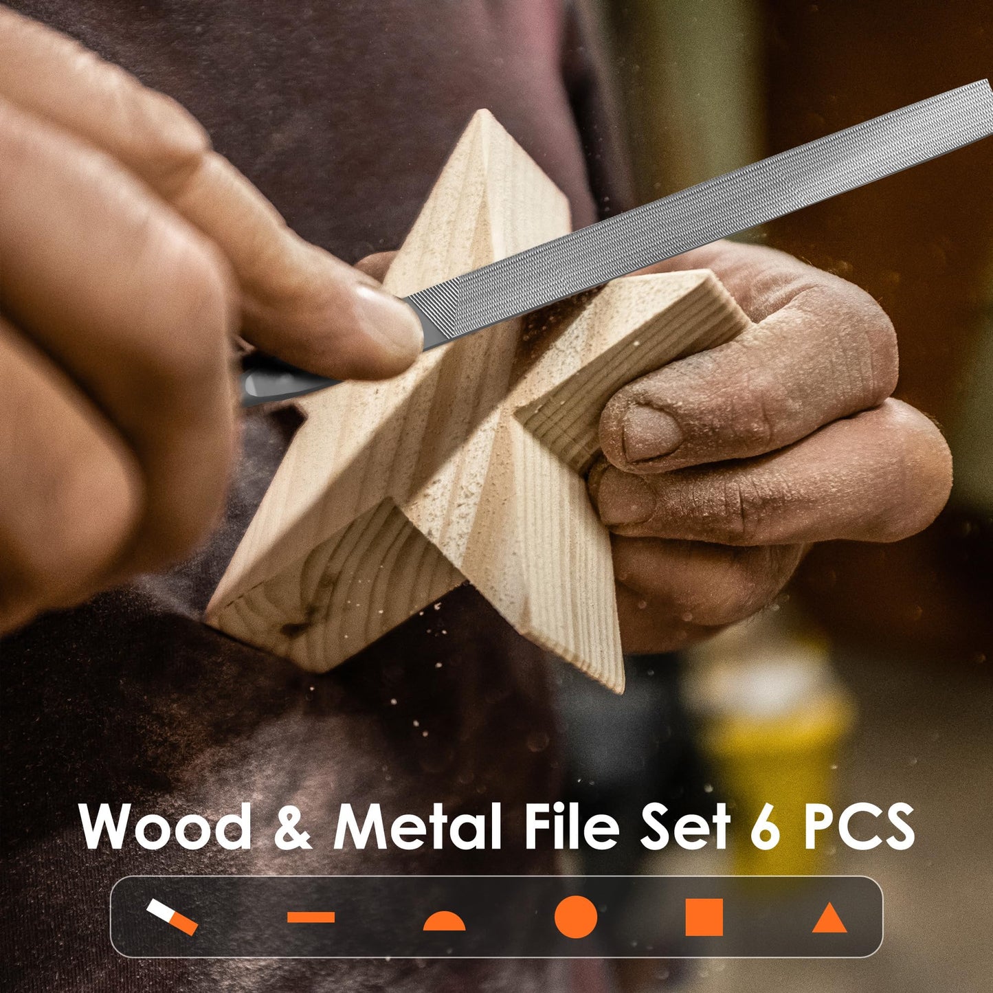 kapoua Small File Set, Needle Diamond File 13PCS, 6pcs Jewlers Files & 6pcs Steel Files Precision Metal Work, Woodworking, Plastic Carving Tool with Steel Brush and Carry Case