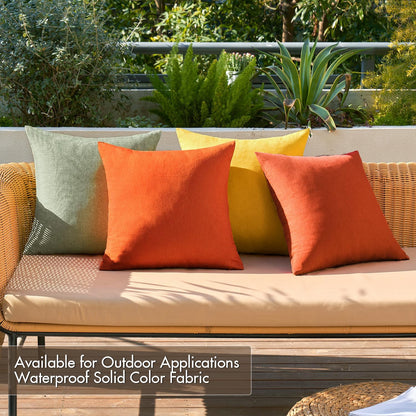 MIULEE Decorative Outdoor Throw Pillow Covers - Waterproof Linen Cushion Cases | Pack of 4, 18x18 inch, Rust Green for Halloween & Patio