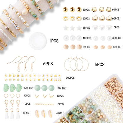 Xylise Jewelry Making Supplies Kit Natural Stone Beads for Irregular Natural Stone with for DIY Craft Bracelet Necklace Earrings for Adults (Amazonian)