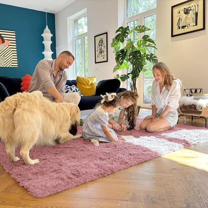 OLANLY Machine Washable 2x4 Runner Rug - Soft Fluffy Shaggy Design for Bedroom & Hallway | Pale Pink