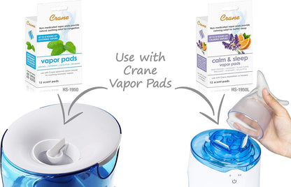 Crane EE-5202 Inhaler & Warm Mist Humidifier, 0.5 Gallon, Blue & White