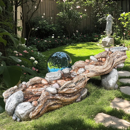 Jocoevol 60" Long Cascading Outdoor Rock Water Fountain, 5-Tier Tranquil River Waterfall, Realistic Rock Design, Serene Flowing Water Sound for Outdoor Garden, Patio, Landscaping, Home Decor