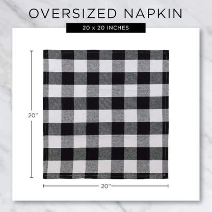 DII French Stripe Tabletop Collection Dining Table Linen Napkin Set, 20x20, White Chambray, 6 Piece