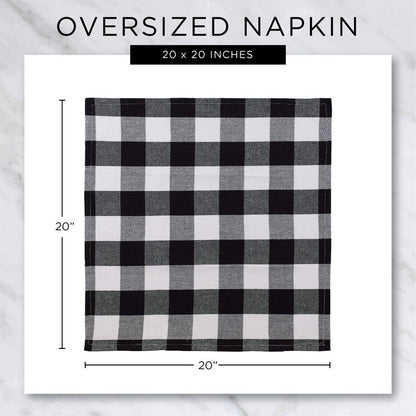 DII Buffalo Check Collection, Classic Farmhouse Cloth Napkin Set, 20x20, Pink & White, 6 Piece