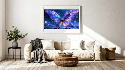 Gikboup Butterfly Diamond Art Kits Magical 5D Full Round Drill Diamond Painting for Adults Beginners, Perfect Relaxing Gift DIY Gem Art for Home Wall Decor 16"x12".