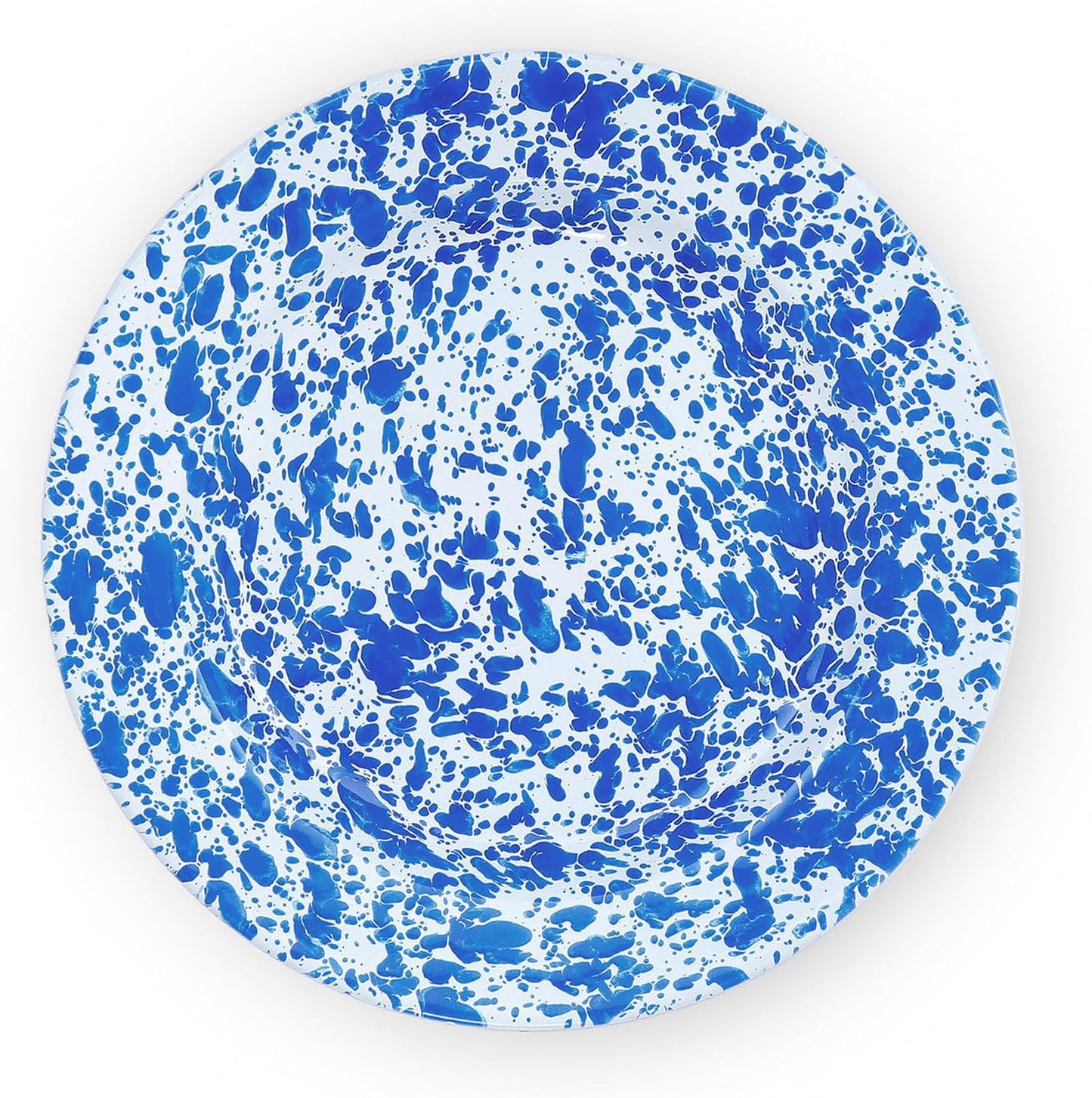 Dinner Plate, 10.25 inch, Blue/White Splatter by Enamelware