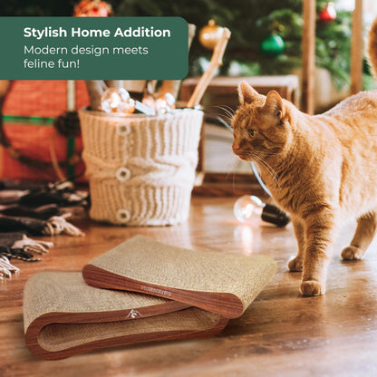 Pfotenolymp Premium Scratching Board/Scratch Lounge for Cats - Scratcher/Cat Scratching Pad - with Corrugated Board & Catnip - Cardboard Scratching Board