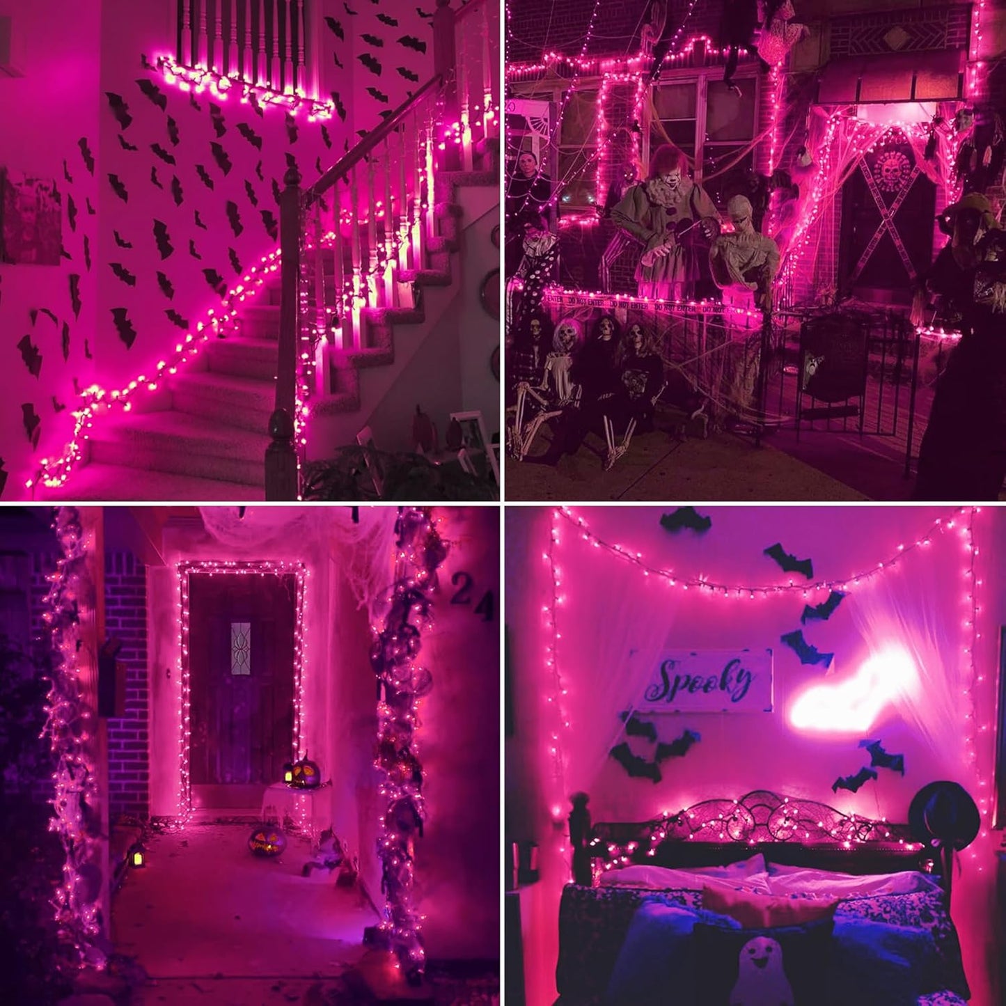 Purple Halloween Lights Outdoor, 50 Count Waterproof Fairy Lights for Holiday Decorations