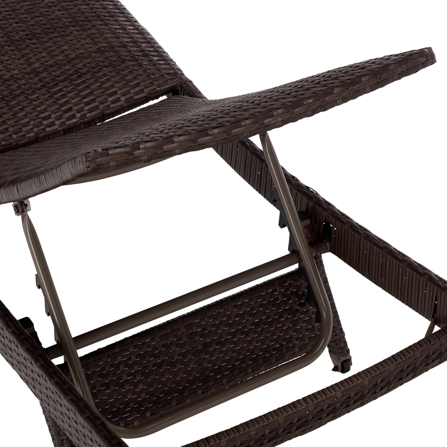 SAFAVIEH Outdoor Patio Furniture Collection – Alex Brown & Taupe Quick Dry Foam Lounger, Adjustable Outdoor Chaise, Modern Curved Design (PAT7545B)