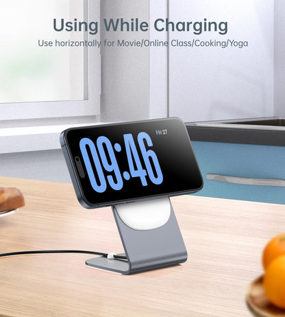 Magnetic Wireless Charger for iPhone 17/16/15/14/13/12 - Mag Charger+20W USB C Adapter, Fast Wireless Charging Stand/Pad with 5ft USB-C Cable for iPhone 17/16/15/14/13/12 Pro Max Plus Mini Air, Airpod