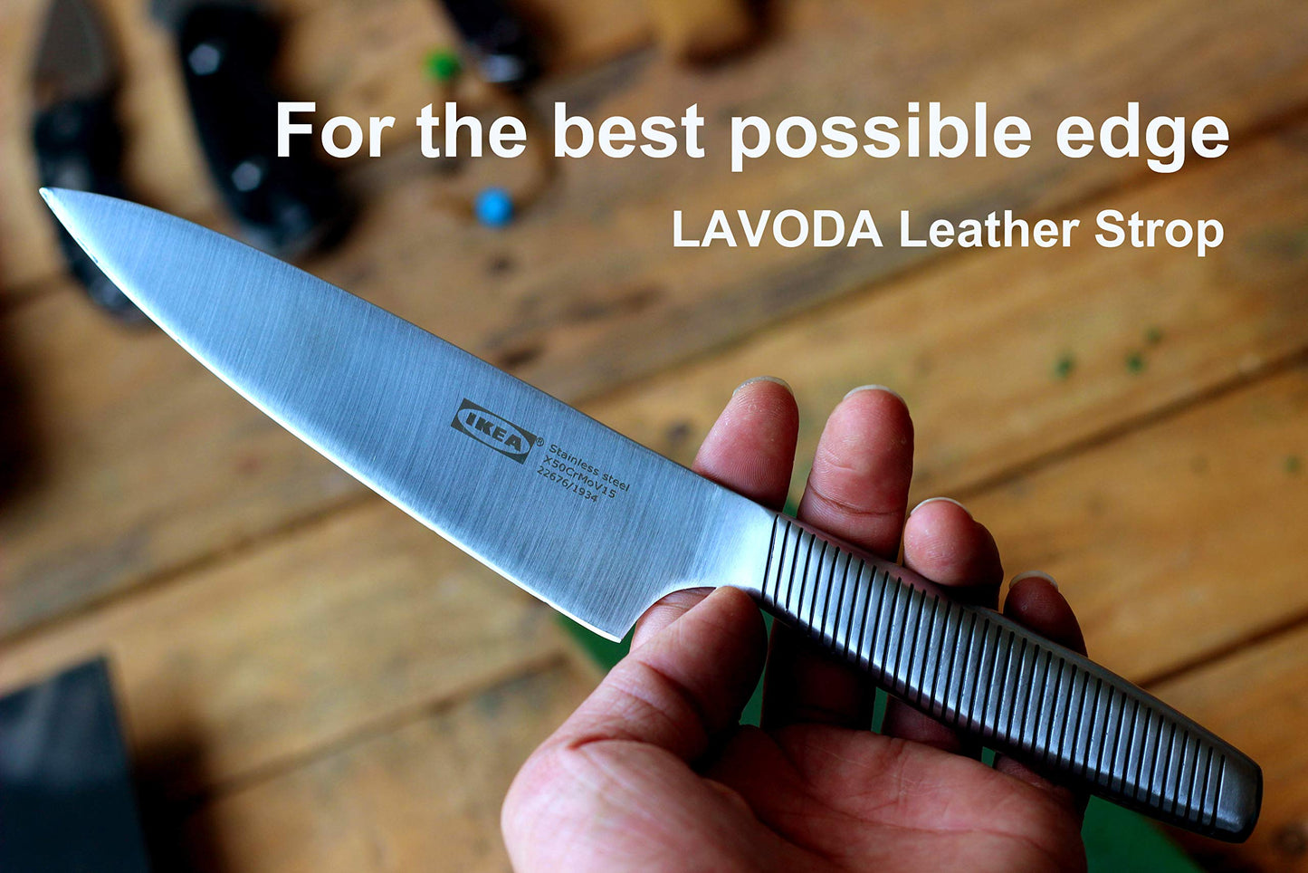LAVODA Leather Strop with Polishing Compound, Knife Stropping Kit for Sharpening & Honing Knives Tools