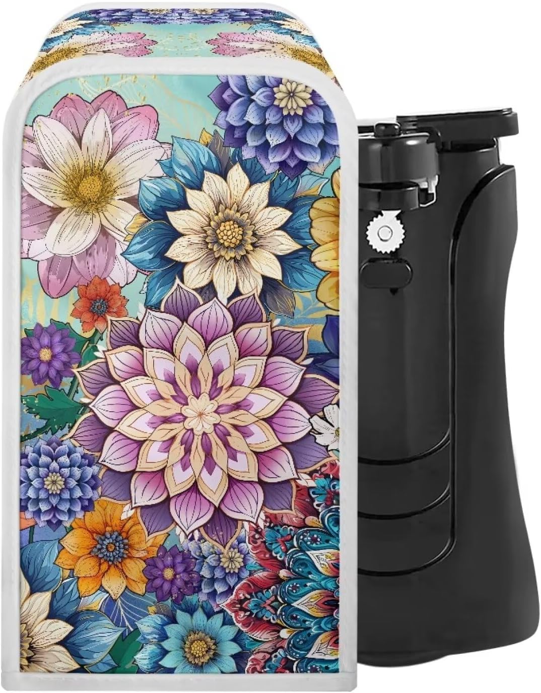 Can Opener Cover, Square Protective Oil-Proof Dust Cover for Most Electric Can Openers - Boho Flower