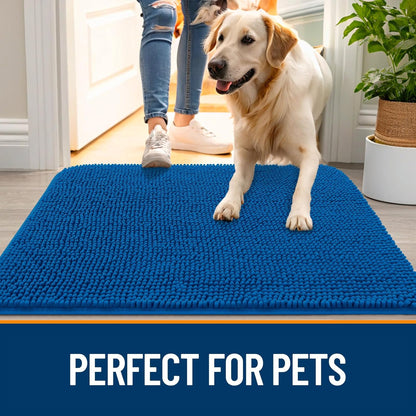 OLANLY Dog Door Mat - Absorbent Non-Slip Mud Mat for Indoor Use | 54x24 Deep Navy Blue