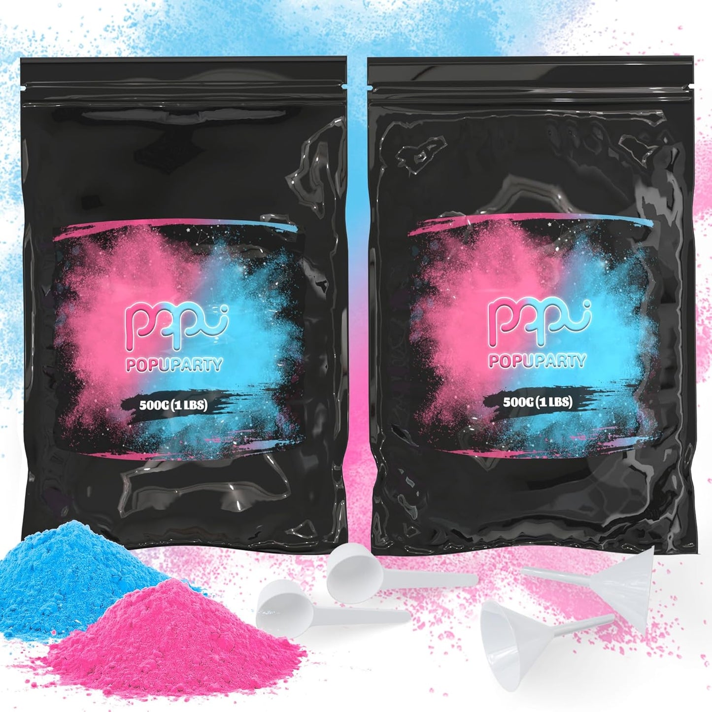 1 lb 1 lb Black-out Gender Reveal Powder- Pink & Blue Powder Perfect for Baby Gender Reveal, Car Burnout, Color Toss