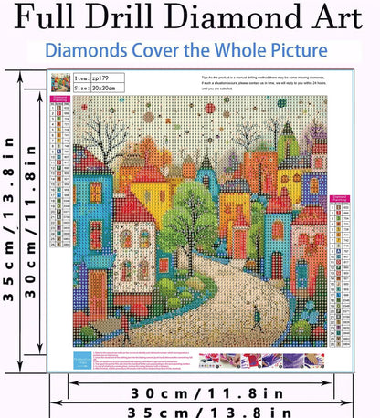 YPF 4 Packs Diamond Painting Kits for Adults Cartoon Diamond Painting Crafts DIY 5D Diamond Art Kits for Beginner Home Wall Decoration Gift 11.8x11.8 Inches (4 Pack Landscape Abstract)