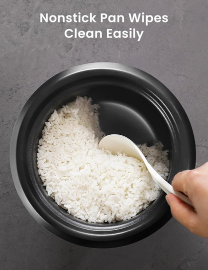 COMFEE' Rice Cooker, 6-Cup Cooked/3-Cup Uncooked, One Touch, Removable Non-Stick Bowl, White for Soups, Stews, Grains &