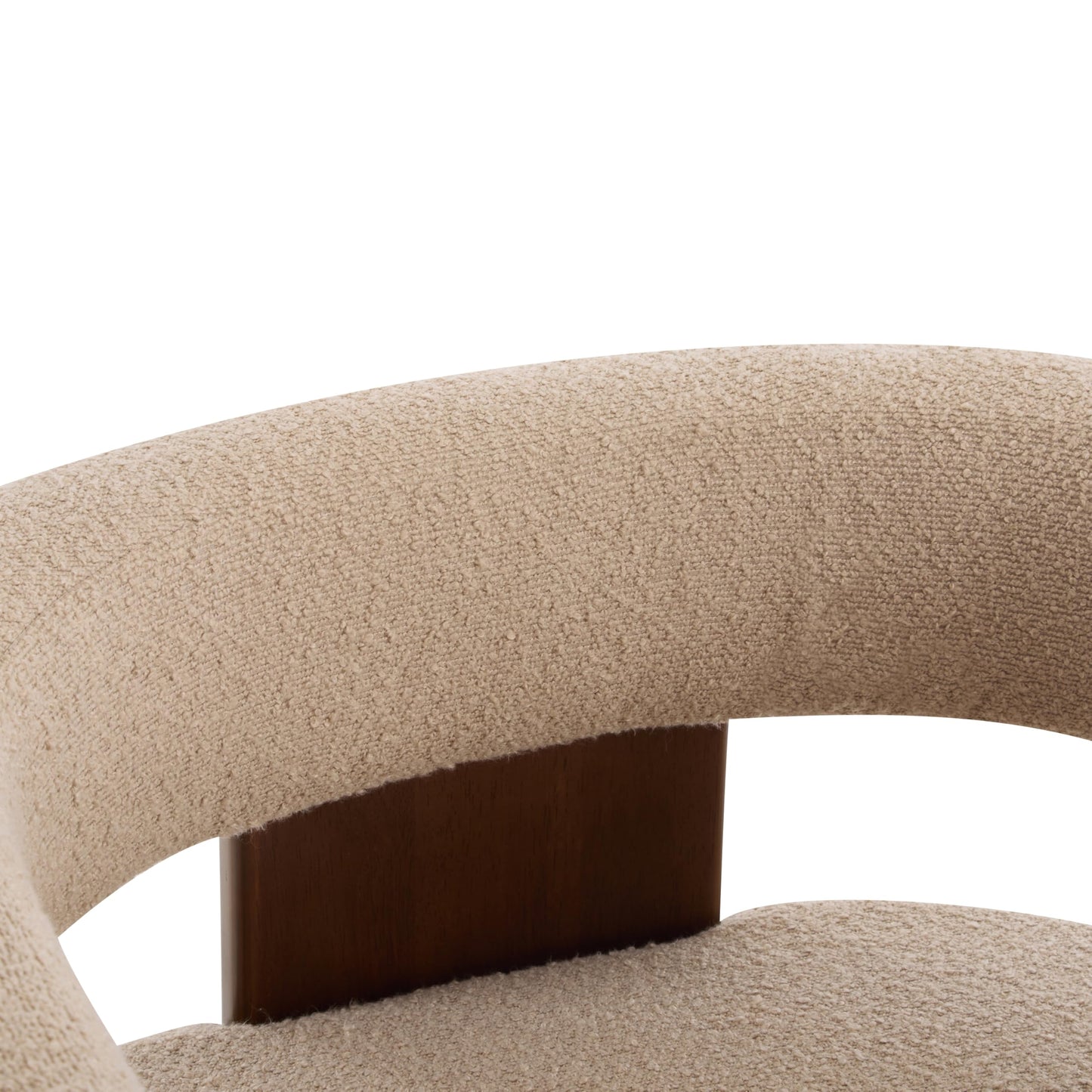 Christopher Knight Home Nettie Modern Accent Chair for Living Room, Boucle Fabric Single Lounge Sofa Chair with Wooden Frame, Comfy Reading Chair for Bedroom, Lounge Armchair with Cushion, Dark Beige