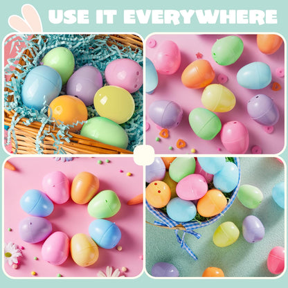 500 2.3" JOYIN PCS Pastel Easter Eggs, Empty Plastic Eggs, Colorful Plastic Eggshell Bulks for Easter Hunt, Filling