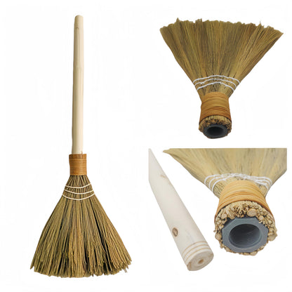 Brooms for Wedding Jumping Ceremony, Halloween Witch Broom, Detachable Broomstick Vietnamese Natural Whisk Broom