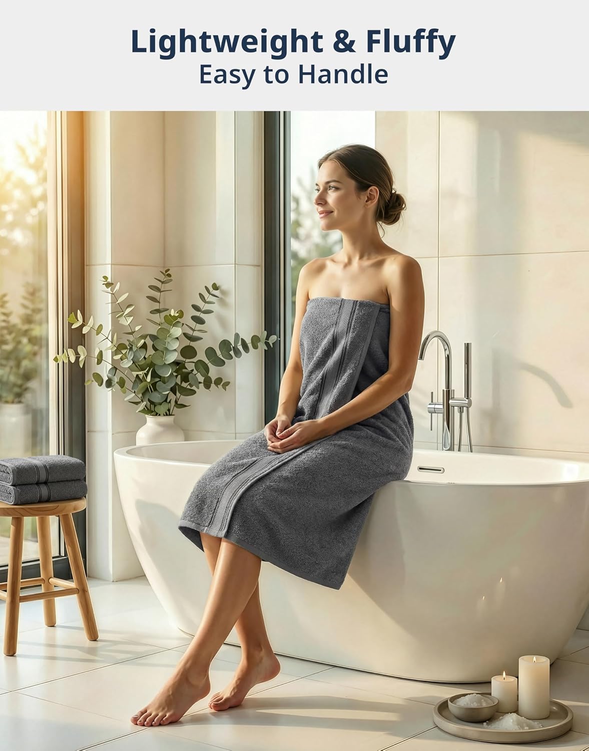 Set 12 100% 4 4 4 LANE LINEN Bath Towel of Premium Cotton Towels for Bathroom, Bath, Hand & Washcloth, Zero Twist