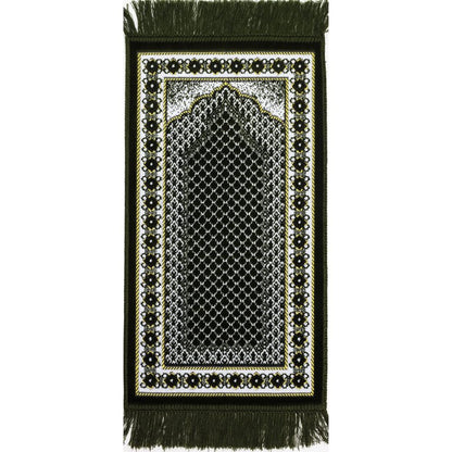Modefa Turkish Islamic Velvet Prayer Rug - Soft Small Child Praying Carpet - Muslim Janamaz Sajada for Kids & Toddlers - Ramadan or Eid Gift for Boys & Girls - Lattice (Vine Swirl Turquoise)