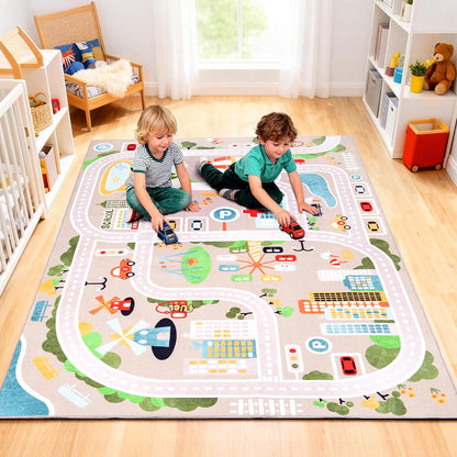 4x5 Safe(40"x60") Baby Play Mat for Floor, FT Non-Slip Nursery Rug, Extra Thick Large Area Kids Rugs, Kids Mat