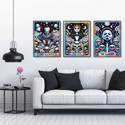6 Packs Halloween Diamond Painting Kits for Adults, DIY Horror Diamond Art Kits for Beginners, 5D Full Drill Crystal Arts and Crafts Gem Art Painting Kits for Home Wall Decor Festival Gift (30*40cm)