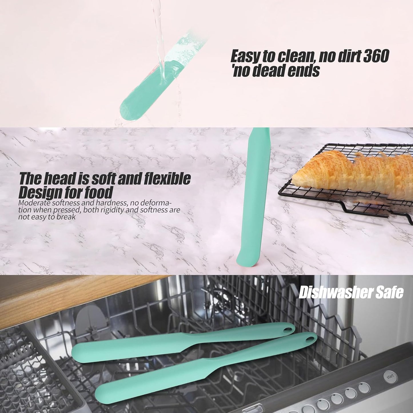 4 Spatula,10 Inch 4Pcs) Pcs Silicone Jar Jam Spreader for Peanut Butter,Heat-Resistant Food-Grade Jar Blender,Kitchen