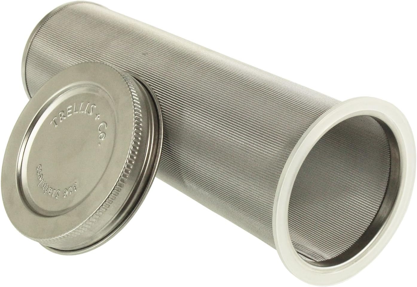 Cold Brew Coffee Filter & Lid - Stainless Steel, 80 Micron Woven, Fits Half Gallon Wide Mouth Mason Jars