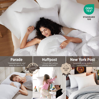 Bedsure Medium Firm Bed Pillows for Sleeping Standard Size, Set of 2, Standard Pillows 2 Pack Hotel Quality Premium Down Alternative for Medium Supportive Filling for Side, Back Sleepers