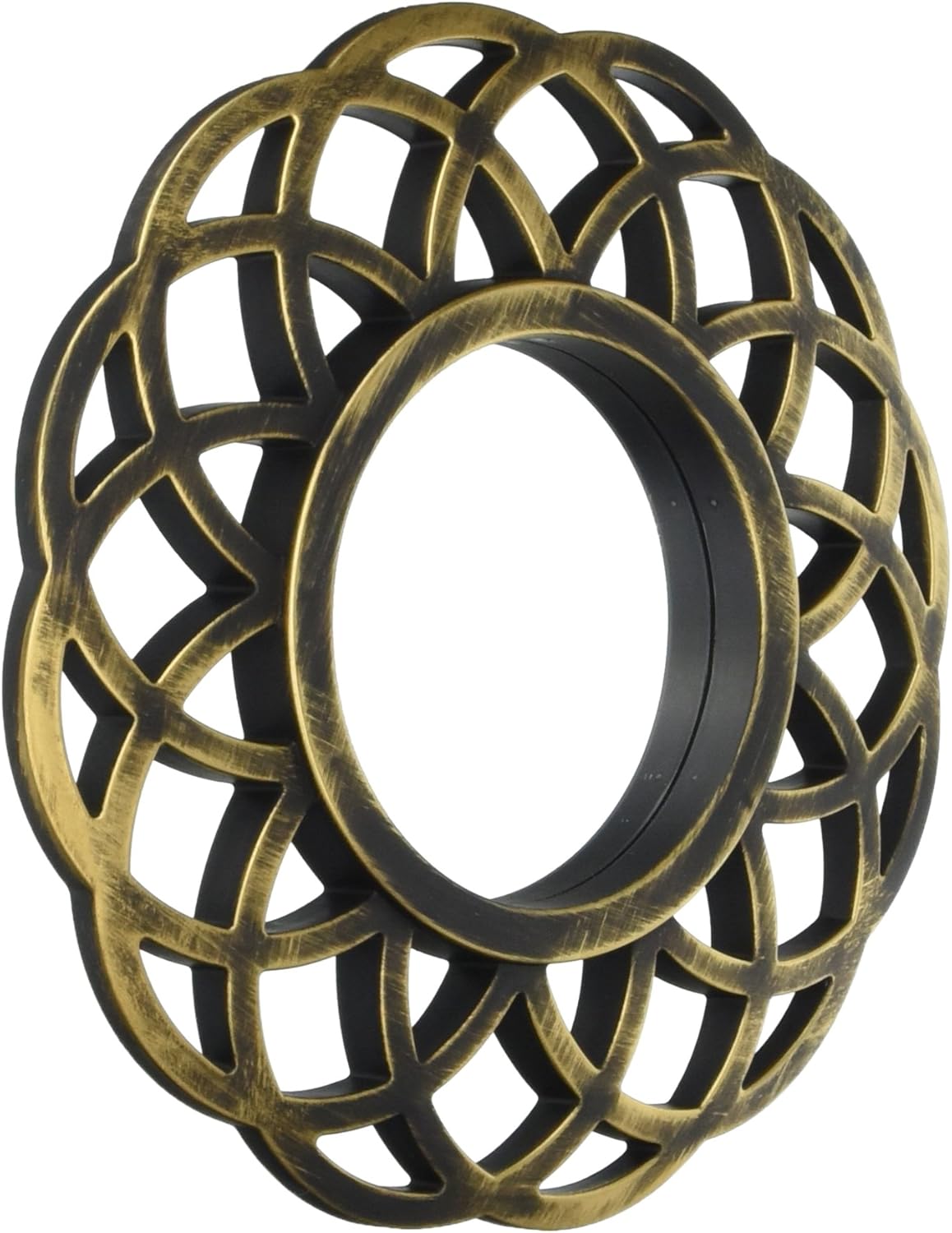 Kole Imports OS256 Distressed Gold Circle Wall Mirror