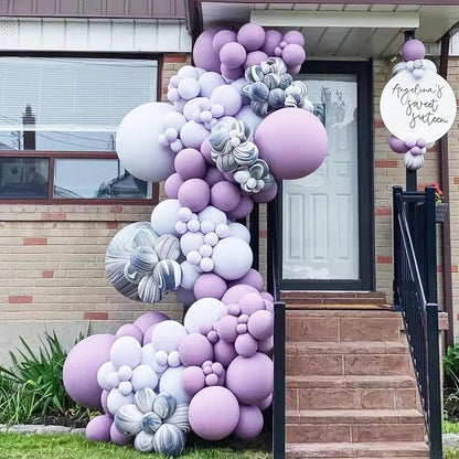 Voircoloria Pastel Purple Balloon Garland Kit - 90 Pack in 18/12/10/5 Inch Sizes for Weddings, Graduations & Parties